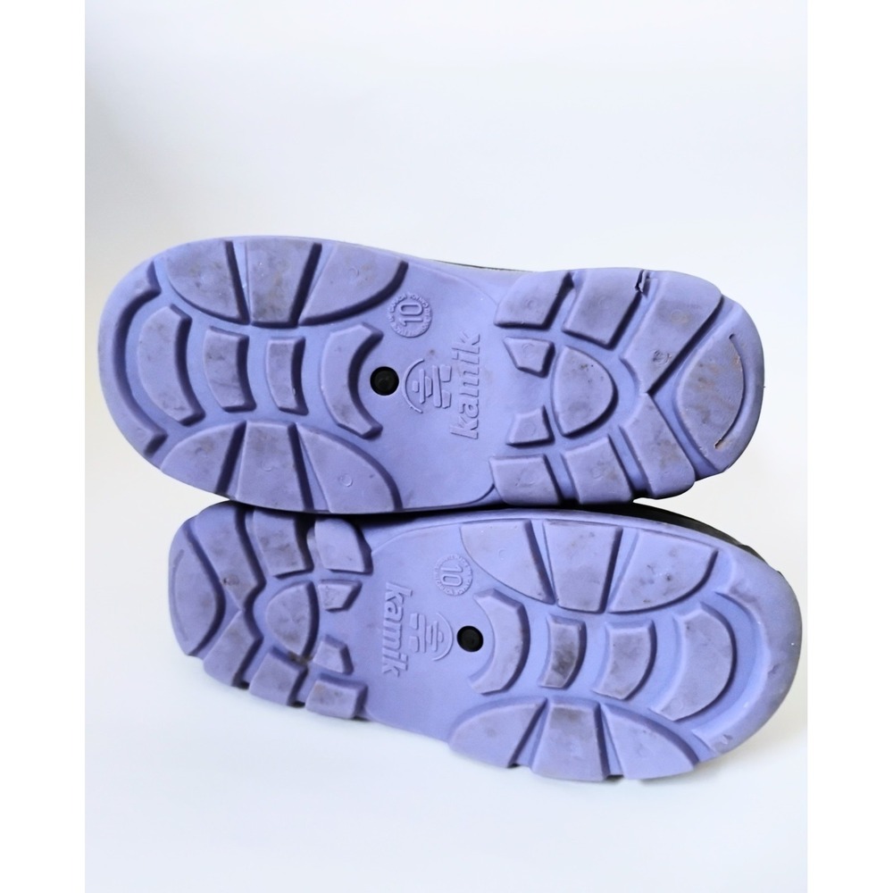 Kamik Winter Boots Kids Size 10 Blue Purple Flower Quilted Faux Fur Snow Boots - Picture 4 of 6